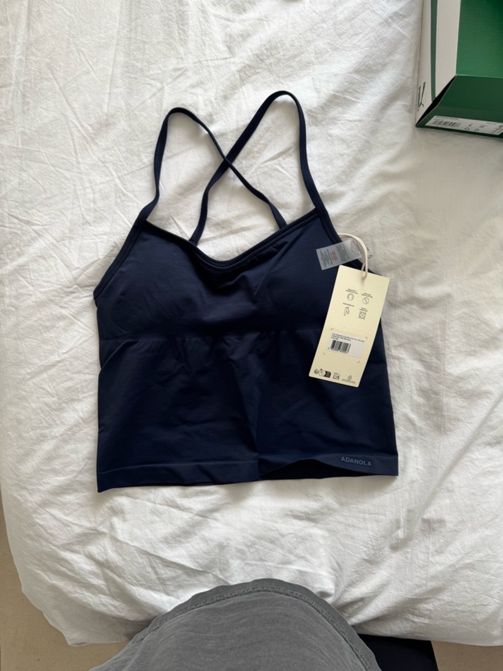 Adanola Navy Crisscross Strappy Sports Top
